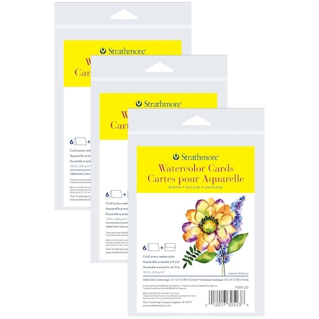 Strathmore 300 Series Watercolor Cards & Envelopes, Anniversary Size, 3.5x4.875 inch, 18PK P305-23