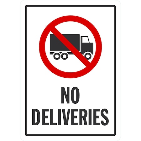 Lyle No Deliveries (W/Sym), 10x14, Non-Reflective, White G-1472-PL_10x14