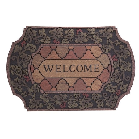 Simple Spaces Door Mat, 35 in L, 23 in W, Flocking Pattern, Polyester Surface T199