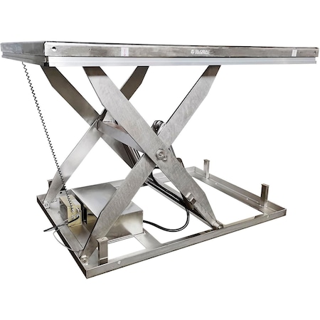Global Industrial Stainless Steel Power Scissor Lift Table, 72" x 48", 3300 Lb Cap. 293262