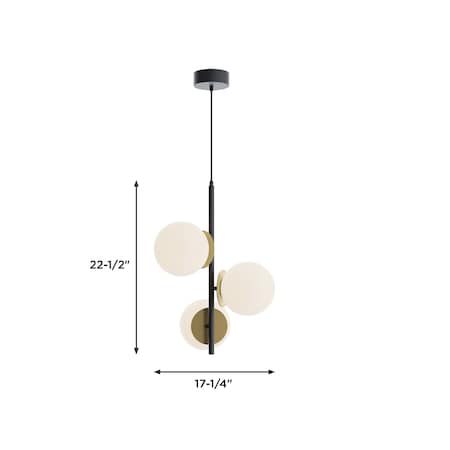 Afx Arren - LED Pendant - Black/Light Antique Brass ARNP17LAJD4BKLB