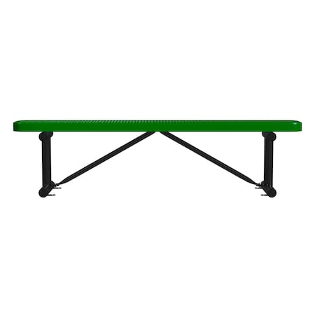 Leisure Craft Bench w/o Back, Surface Mount, 6ft., Green B6XPSM-GREEN