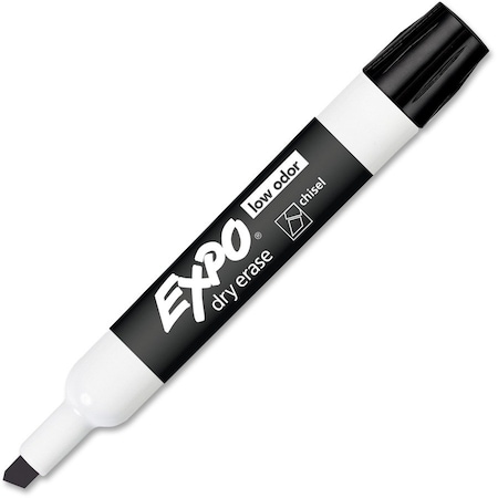 Expo Low Odor Dry Erase Marker, Chisel Tip, Black, PK12 SAN80001