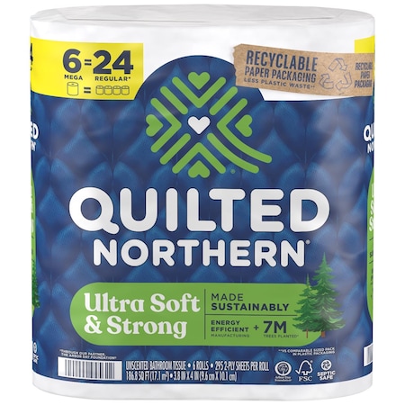 Quilted Northern Quilted Northern Ultra Soft & Strong Toilet Paper 6 Rolls 295 sheet 186.8 sq ft 94562