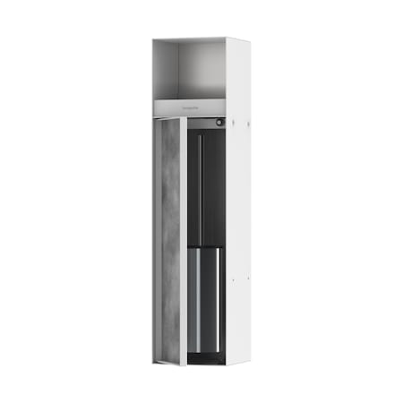 Hansgrohe XtraStoris Rock Recessed Toilet Brush Holder w/ Toilet Paper Holder & Tileable Door in Matte White 56062700
