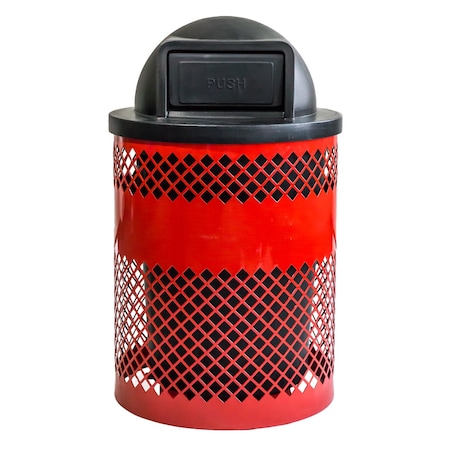 Jamestown Advanced Products 55 Gallon Round Perforated Trash Receptacle with Liner TROUN-55-PER--D--NA-LINER