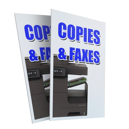 Signmission Copies & Faxes, Plastic Signs Only 24 Inch x 36 Inch, Corrugated Plastic, 2PK CSB-2436-2PACK-Copies & Faxes