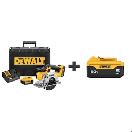 Dewalt Cordless Circ Saw Kit, 5-1/2 in Blade Dia DCS373P2/DCB205