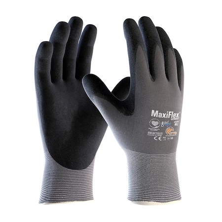 Atg Seamless Knit Nylon/Elastane Glove w/Nitrile Coated MicroFoam Grip on Palm & Fingers and AD-A, 12PK 42-874/XXL