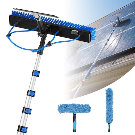 Vevor Solar Panel Cleaning Kit Water Fed Pole Kit 33 ft with Brush and Squeegee HW6-10m(55CM)-US