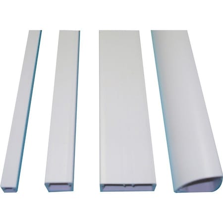 George Risk Industries E-Z Duct 5/8inx1/2in Raceway, 6ft Length, Bag of 6, Adhesive Backing, Mounting Holes, White E-Z58 6-W