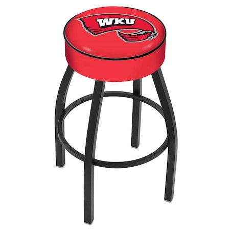 Holland Bar Stool Co 25" Western Kentucky Cushion Seat, Blk Wrinkle Base Swivel Bar Stool L8B125WestKy