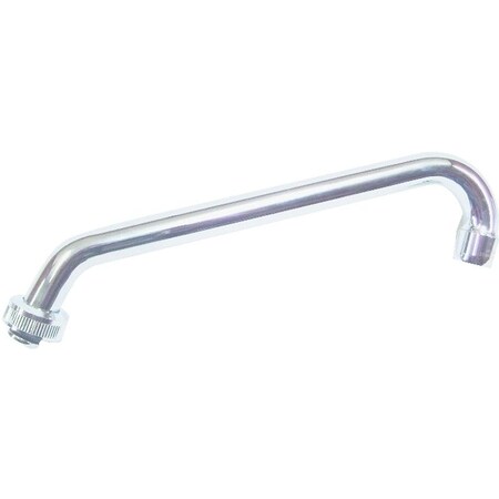 Us Hardware Faucet Spout, 10 in L Spout, Brass, Chrome Plated P-033AB