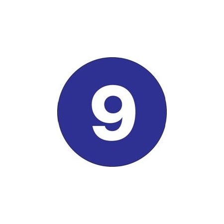 Bubblefast 3'' Circle - ''9'' Dark Blue Number Labels BFDL1349