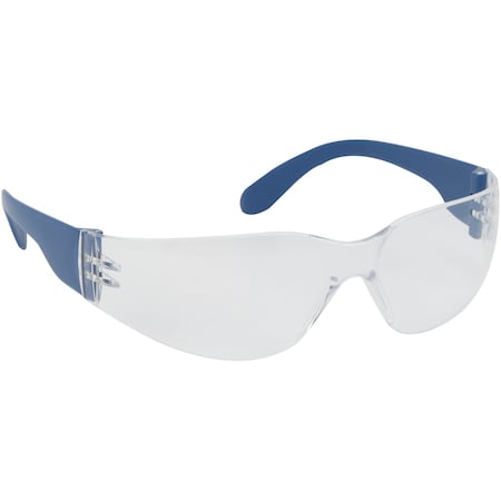 Bouton Optical Rimless Safety Glasses w/Blue Metal Detectable Temple, Clear Lens and Anti-Scratch / Fogless 3Sixty 250-01-D520