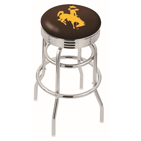 Holland Bar Stool Co 30" Chrome 2-Ring Wyoming Swivel Bar Stool, Accent Ring L7C3C30Wymng