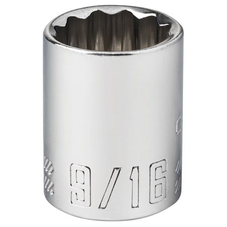 Craftsman Sockets, 9/16" S x 3/8" Drive S SAE 12 P, CMMT44334 CMMT44334