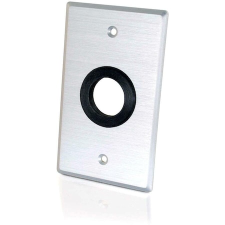 C2G SINGLE GANG 1IN GROMMET WALL PLATE - BRUSHED ALUMINUM 40488