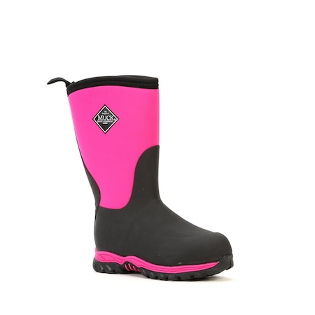 Muck Boot Co Youth Rugged II Kid's Rubber Boot, Plain Toe, 11" Height, Pink, 1 RG2-400-PNK-010