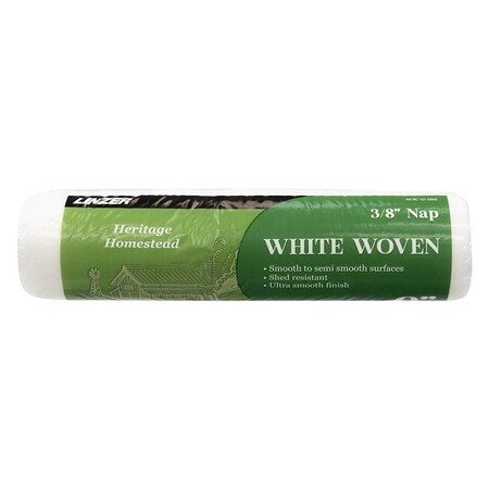 Linzer Roller Cover, 3/8 in Thick Nap, 9 in L, White HH RC 101 0900