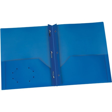 Oxford Blue Poly Two Pocket Portfolio with Prongs, 25PK 76026