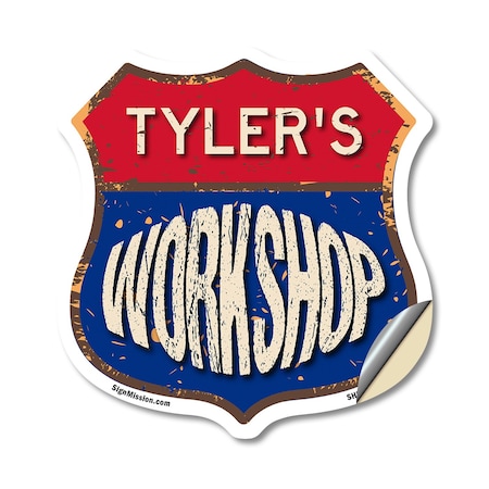 Signmission Tyler's Workshop, 12 Inch X 12 Inch, Vinyl Decal SHI-D-12-489-TYLER