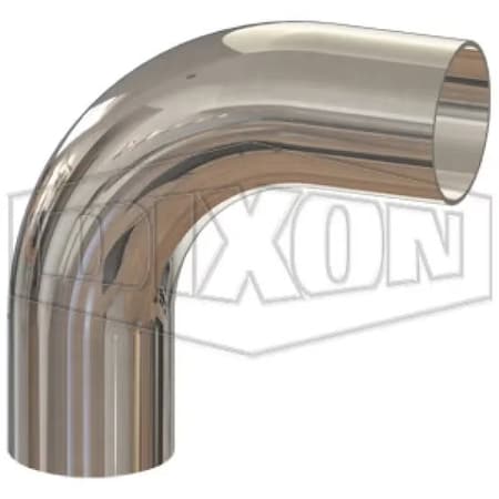 Dixon T2S BioPharm Line High Purity Bradford Pipe Elbow, 1/2 in Nominal, Weld End Style, 316L Stainless St T2S-050PM