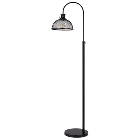 Homeroots 61" Black Adjustable Traditional Shaped Floor Lamp With Bronze Dome Shade 526313