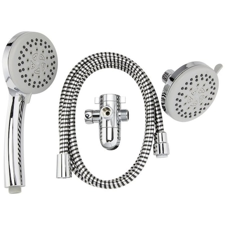 Plumb Pak Shower Head Kit, 1.8 gpm, 5-Spray Function, Polished Chrome, 60 in L Hose K751CP