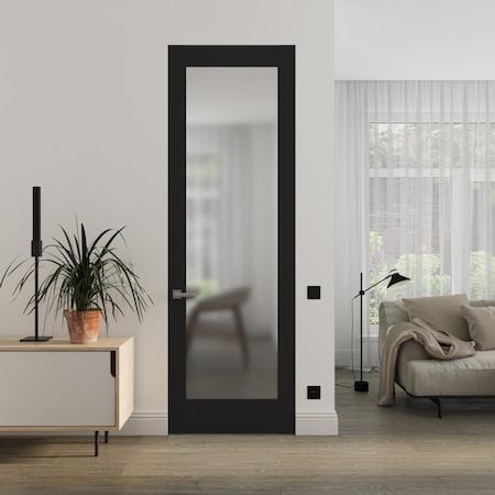 Sartodoors Hidden Door Planum 2102 Black 32x80 Solid Core Modern Interior PLANUM2102MF-BLK-32x80-RH-I