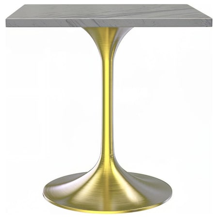 Leisuremod Square 27.56 in W, 29.35 in L, Resin/Stainless Steel, White VT20BG-S27WMR