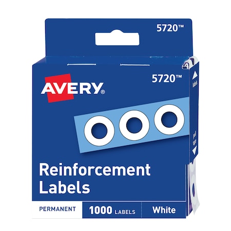 Avery Reinforcements, White, PK1000 5720