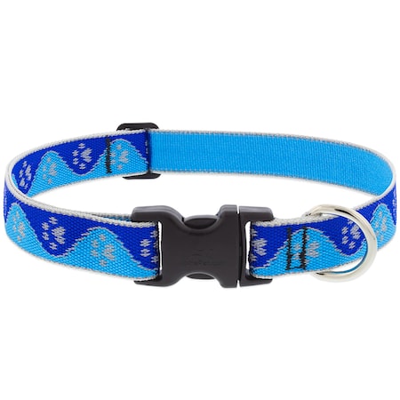 Lupinepet Reflective Blue Paws Nylon Dog Adjustable Collar 48452
