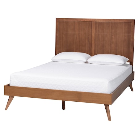 Baxton Studio Noela Platform Bed with Panel Headboard, Queen 268-11140-9408-ZORO