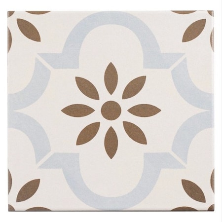 Andova Tiles SAMPLE-Istanelle Theosis Blue 8-in. Encaustic Patterned Matte Porcelain Wall & Floor Tile SAM-ANDIST1121