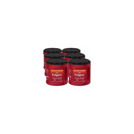 Folgers Ground Classic Roast Coffee, Medium, 25.9 oz Per Canister, Ground, Classic Roast, 6PK 30407