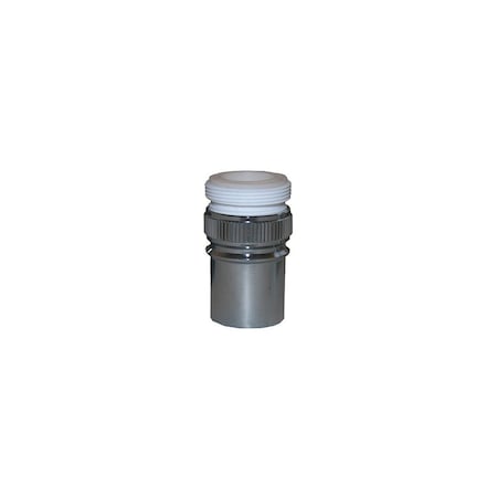 Larsen Supply Co. Dual Thread Long-Snap Nipple with Aerator, Chrome, 15/16 MPT x 55/64 In. FPT x 27 Thread 2674186