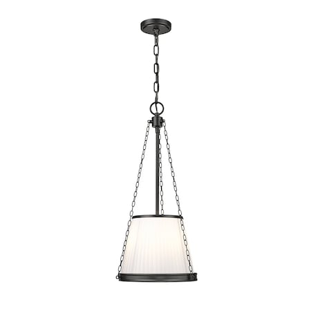 Z-Lite Madeline 4 Light Pendant, Matte Black/White, 12 In W x 26.75 In H 1954P12-MB