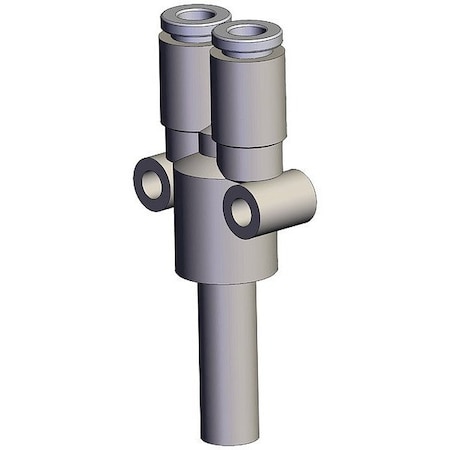 Smc Push-Fit Wye Fitting, White, Rigid KQ2X03-07A