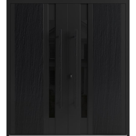 Vdomdoors Aluminum Double Doors Dekton 0163 Ardesia Nero Entry Door Painted (W72xH96) Left hand Outswing DEKTON0163DEXD-ARD-W72xH96-LH-O