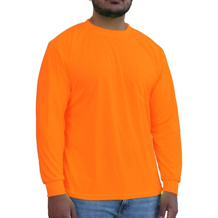 Glow Shield Orange Long Sleeve Mesh T-Shirt, Polyester, M HW200FO M