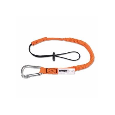 Proto Elastic Lanyard With Stainless Steel Carabiners, 48 in, Hook, 15 lb Load Cap 577-LAN15LBSSCAR