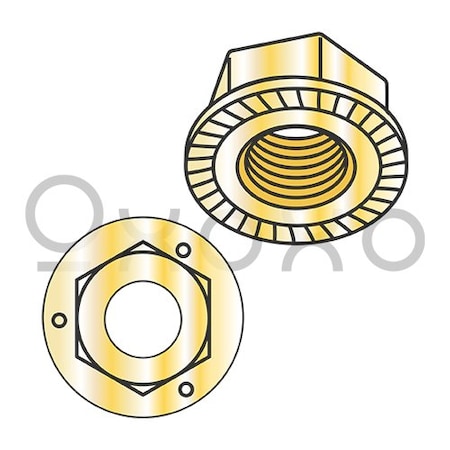 Oxoxo 1/2-13 Serrated Flange Hex Lock Nuts Grade 5 Zinc Yellow, 250PK 523123
