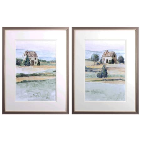 Homeroots Set Of Two On the Countryside Brown Framed Print Wall Art, 2PK 521561