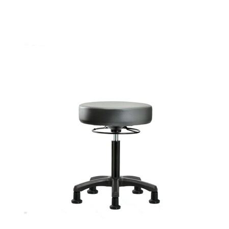 Blue Ridge Ergonomics Vinyl Mini-Stool, Med Bench, Glides, Sterling BR-VMBMS-RG-NF-RG-8840