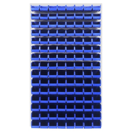 Quantum Storage Systems 36X61 HC LOUVERED PANEL W/120 BINS BLUE QLP-3661HC-220-120BL