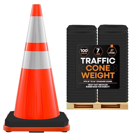 Xpose Safety Traffic Cone Weight, 7 lbs., 100PK TCW-7LB-HP100-X