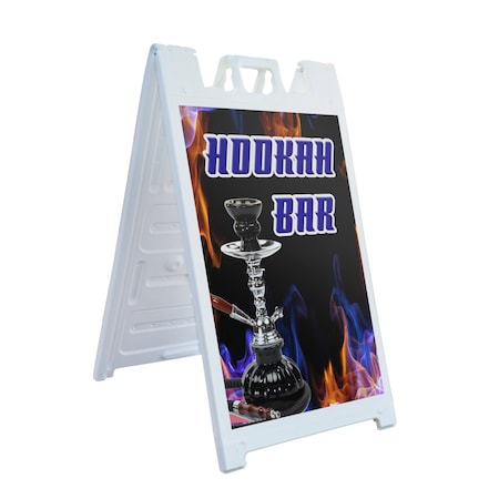 Signmission Hookah Bar, A-Frame & 2 Decals Installed, Heavy-Duty Plastic Frame SBHD-D-2436-Hookah Bar