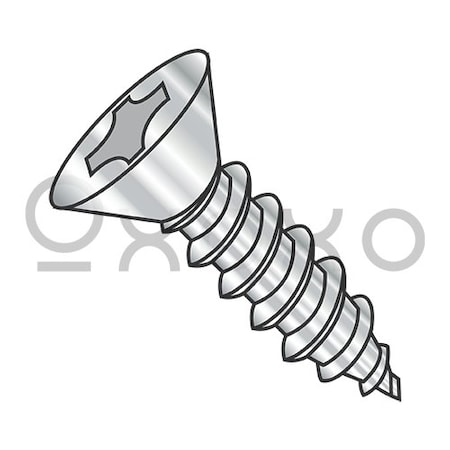 4-24X1 1/4 Phillips Flat Self Tapping Screw Type AB Fully Threaded 18-8 Stainless Steel, 5000PK