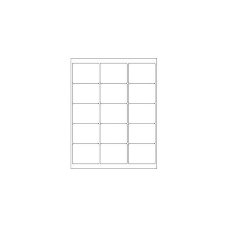 Bubblefast 2.6875 x 2'' White Rectangle Laser Labels-15 Labels per Sheet BFLL114